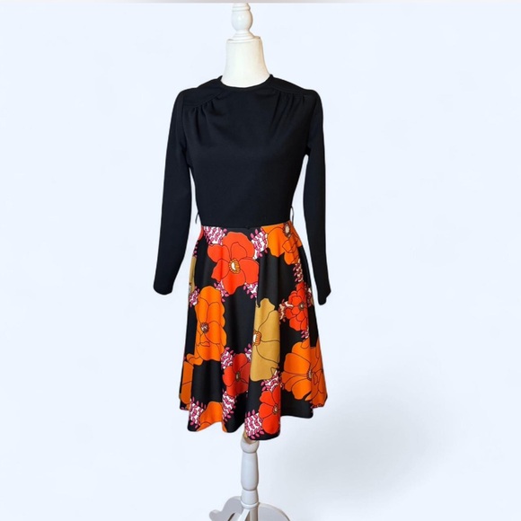 70s Vintage flower power midi. Psychedelic. GoGo. MOD - Picture 2 of 8